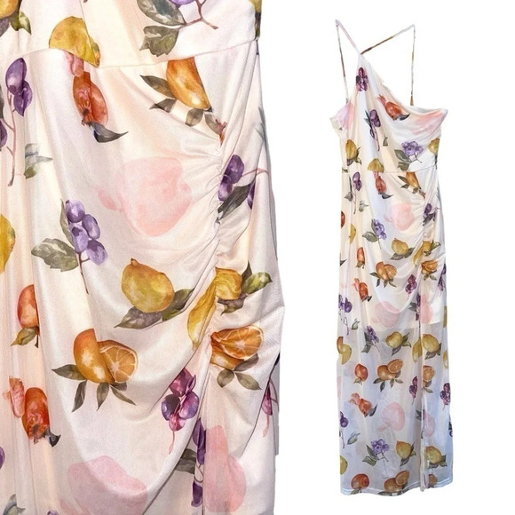 Y2K Summer Sheer Slip Dress Fruit print size S/M - Picture 1 of 8
